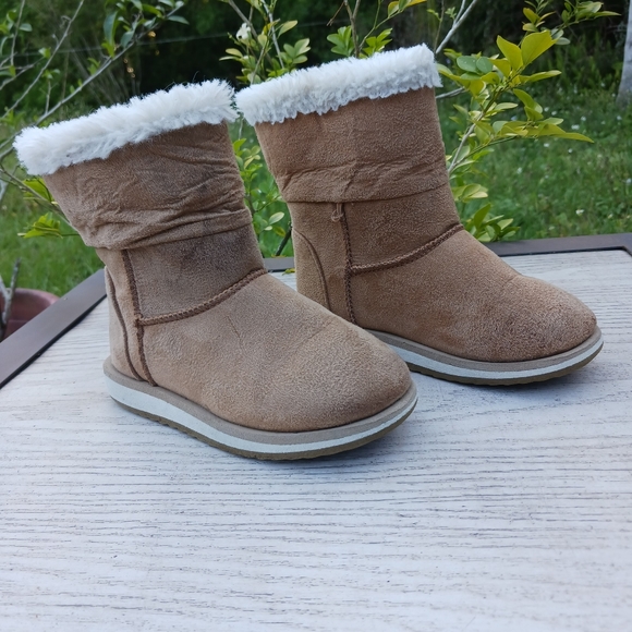 Cozy Brown Suede Faux Shearling Winter Boot Unisex Baby Size 9 - Picture 12 of 13